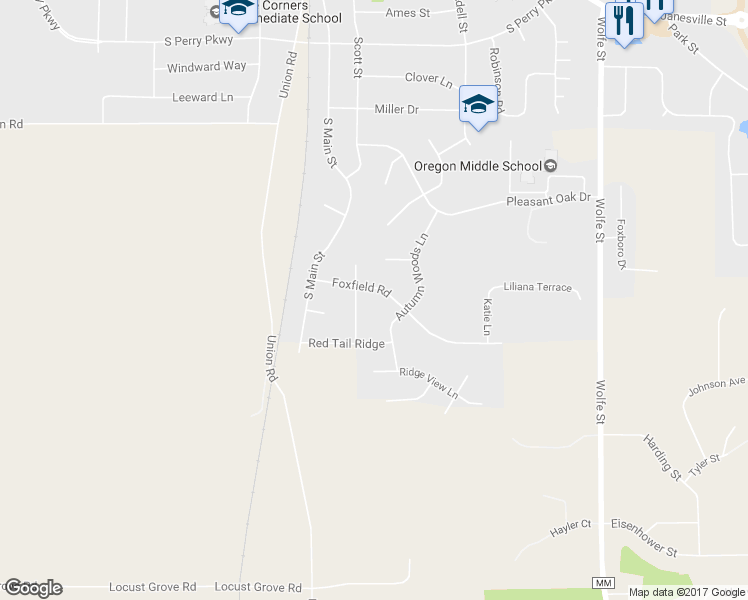 map of restaurants, bars, coffee shops, grocery stores, and more near 855 Foxfield Road in Oregon