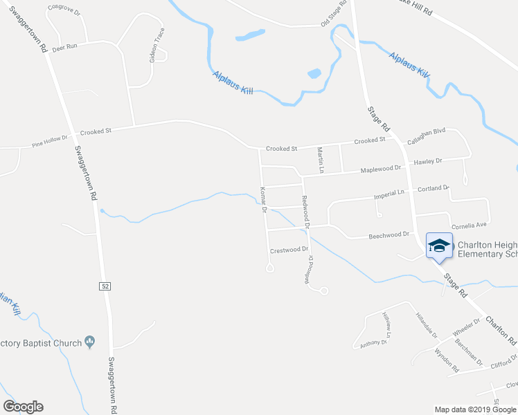 map of restaurants, bars, coffee shops, grocery stores, and more near 18 Komar Drive in Ballston Lake