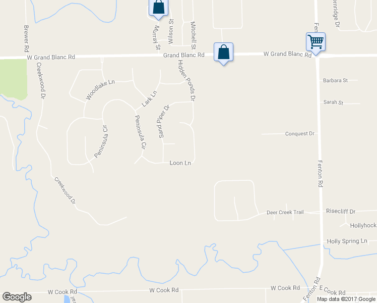 map of restaurants, bars, coffee shops, grocery stores, and more near 8228 Loon Lane in Grand Blanc