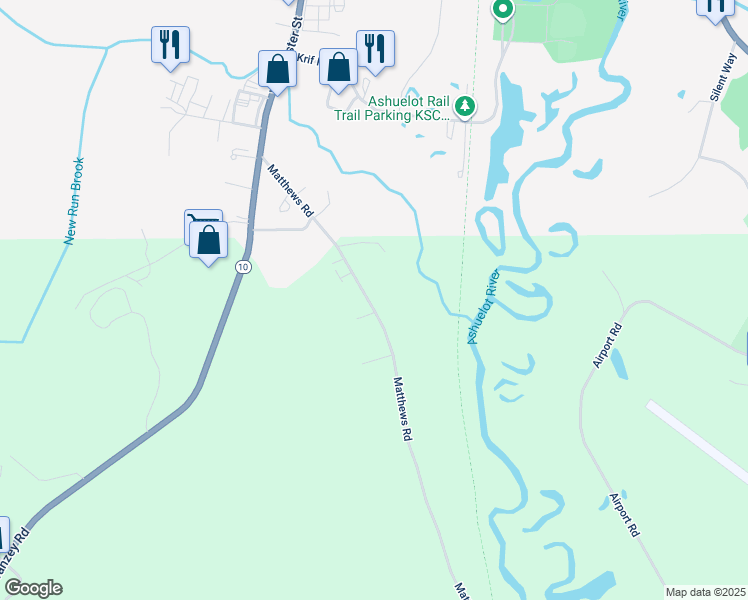 map of restaurants, bars, coffee shops, grocery stores, and more near 329 Matthews Road in Swanzey