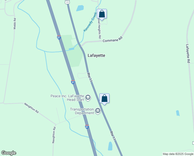 map of restaurants, bars, coffee shops, grocery stores, and more near 2820 Route 11 in LaFayette