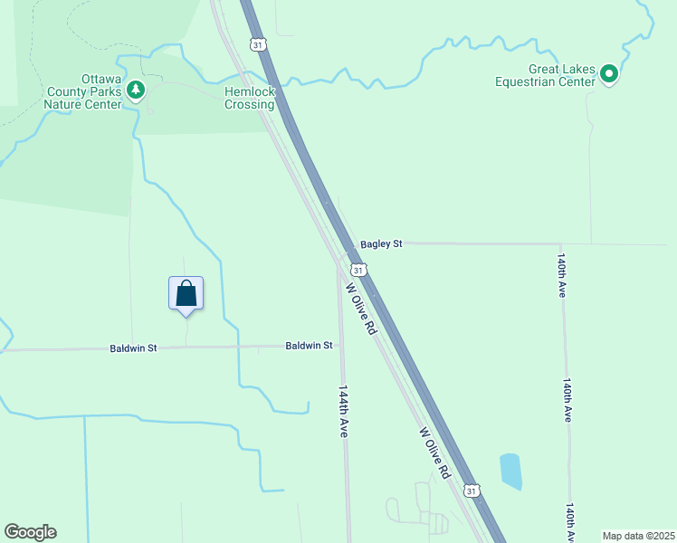 map of restaurants, bars, coffee shops, grocery stores, and more near 11512 144th Avenue in West Olive