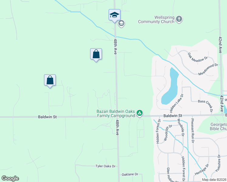 map of restaurants, bars, coffee shops, grocery stores, and more near 7755 48th Avenue in Hudsonville