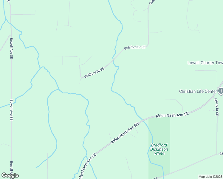 map of restaurants, bars, coffee shops, grocery stores, and more near 2894 Gulliford Drive Southeast in Lowell