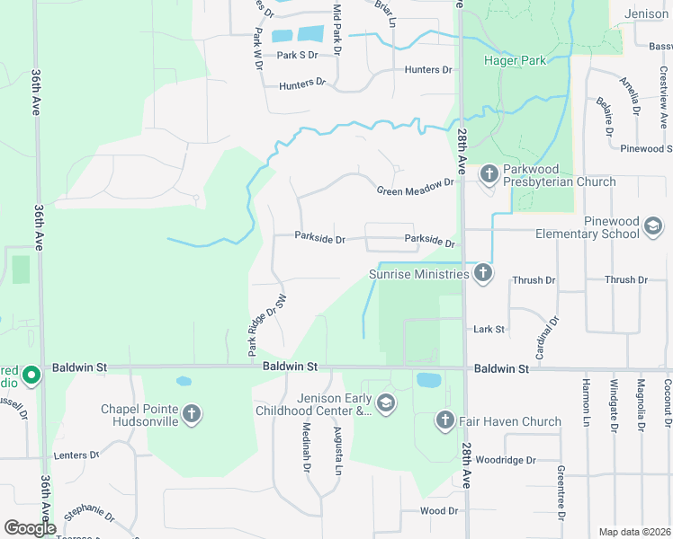 map of restaurants, bars, coffee shops, grocery stores, and more near 3035 Viewpoint Street in Georgetown Township