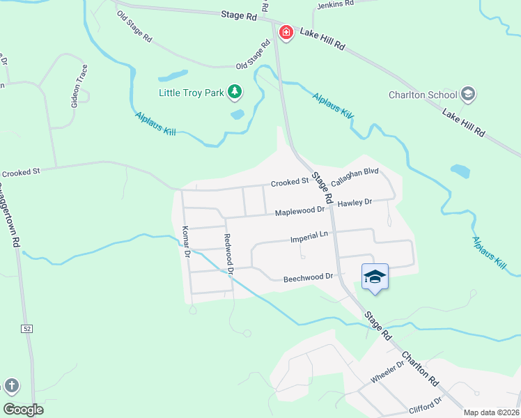 map of restaurants, bars, coffee shops, grocery stores, and more near 6 De Graff Lane in Ballston Lake