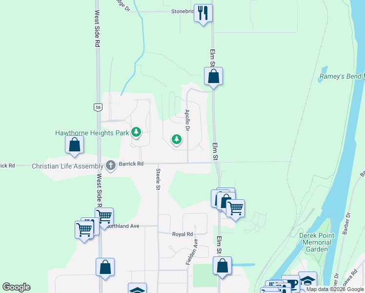 map of restaurants, bars, coffee shops, grocery stores, and more near 10 Apollo Drive in Port Colborne