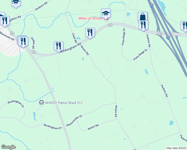 map of restaurants, bars, coffee shops, grocery stores, and more near 51 Noyes Road in Londonderry