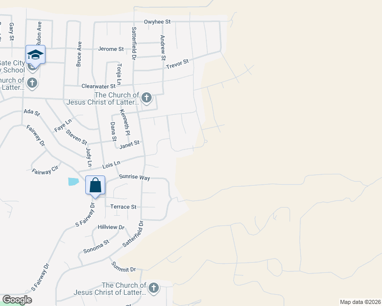 map of restaurants, bars, coffee shops, grocery stores, and more near 1983 Mariah Way in Pocatello