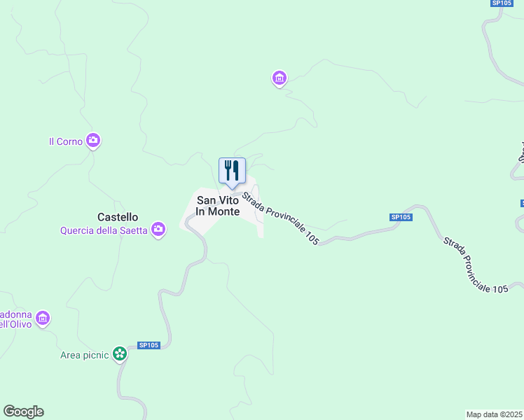 map of restaurants, bars, coffee shops, grocery stores, and more near 2 Piazza San Giuseppe in San Vito In Monte