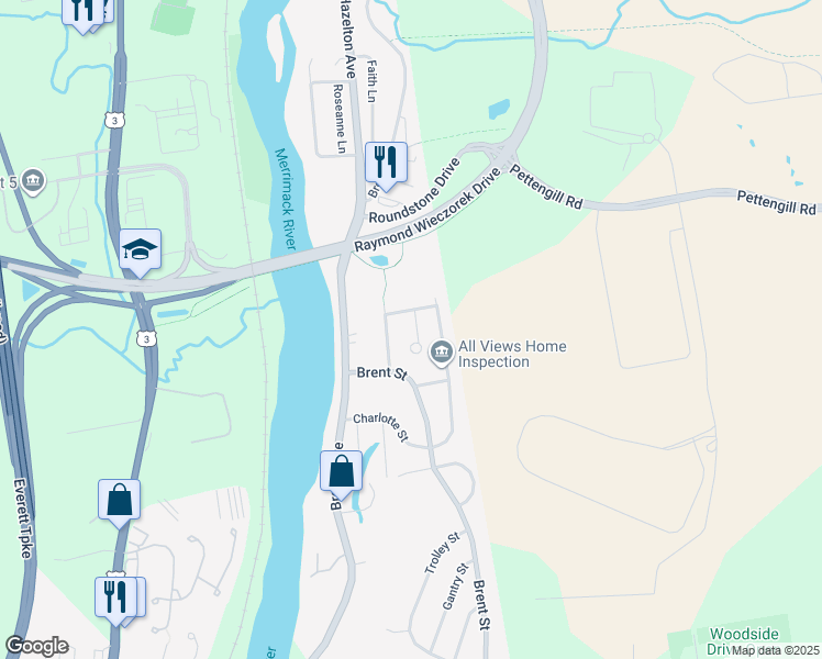 map of restaurants, bars, coffee shops, grocery stores, and more near 6 Calvert Circle in Manchester