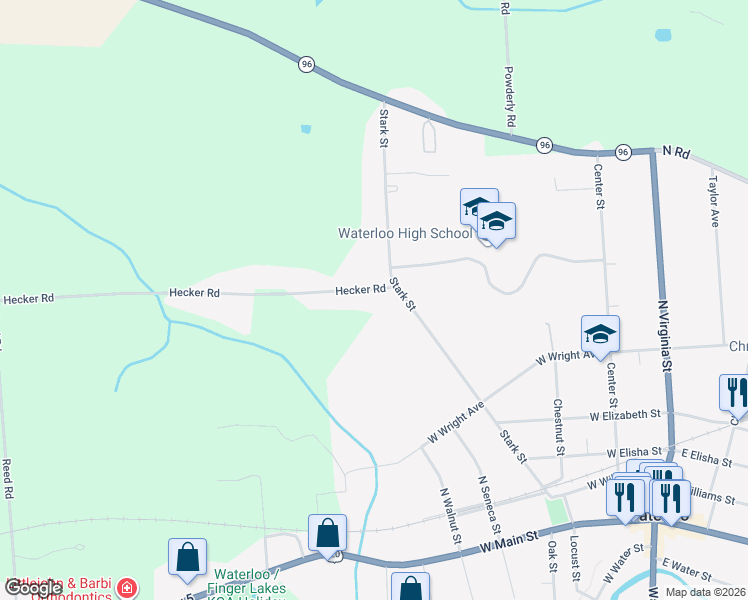 map of restaurants, bars, coffee shops, grocery stores, and more near 1343-1363 Hecker Rd in Waterloo
