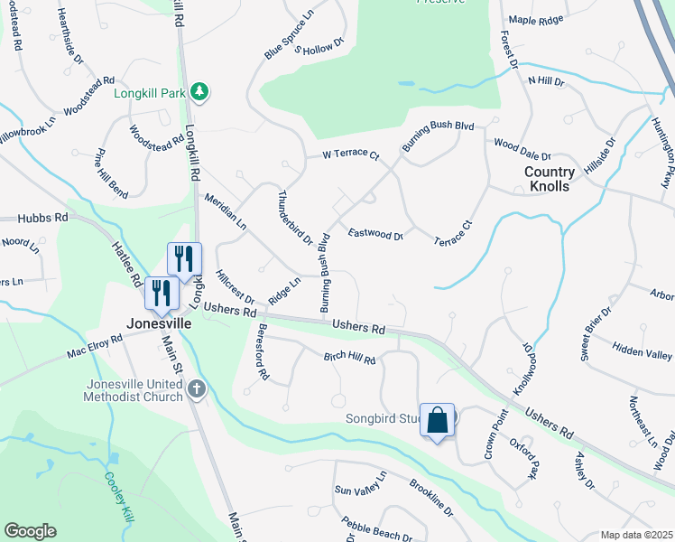 map of restaurants, bars, coffee shops, grocery stores, and more near 2a Southwood Drive in Ballston Lake