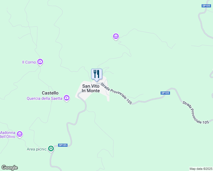 map of restaurants, bars, coffee shops, grocery stores, and more near 2 Piazza San Giuseppe in San Vito In Monte