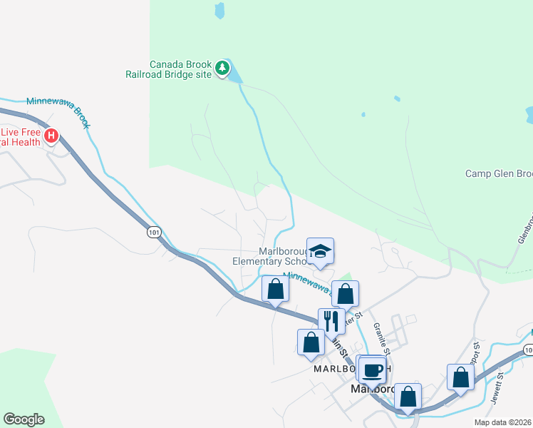 map of restaurants, bars, coffee shops, grocery stores, and more near 48 Bush Street in Marlborough