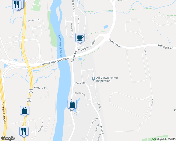 map of restaurants, bars, coffee shops, grocery stores, and more near 6 Calvert Circle in Manchester