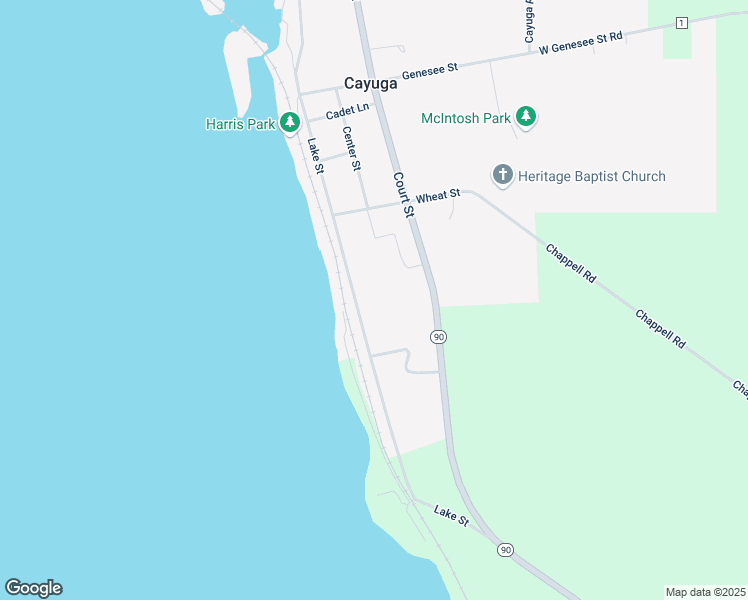 map of restaurants, bars, coffee shops, grocery stores, and more near 6080 Lake St in Cayuga
