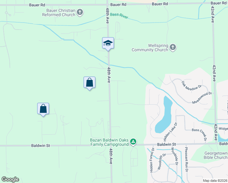 map of restaurants, bars, coffee shops, grocery stores, and more near 8012-8040 48th Avenue in Hudsonville