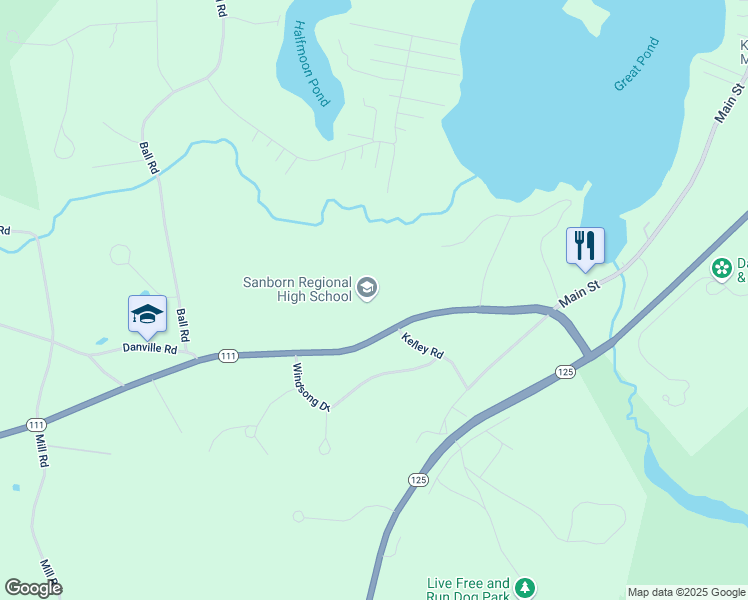 map of restaurants, bars, coffee shops, grocery stores, and more near 17 Danville Road in Kingston