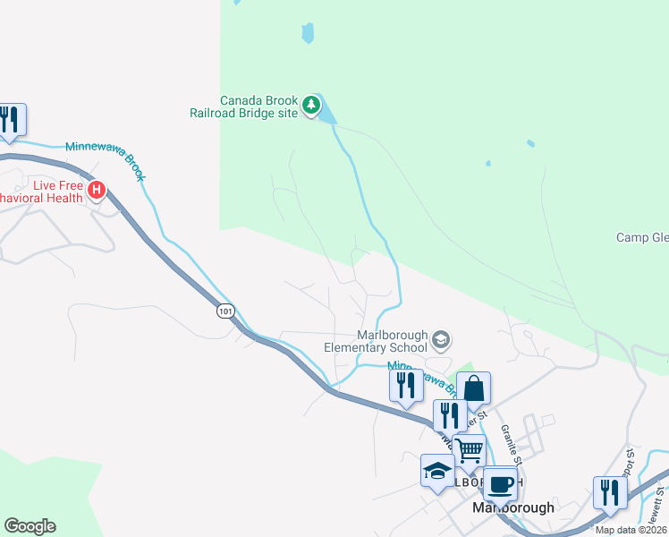 map of restaurants, bars, coffee shops, grocery stores, and more near 48 Bush Street in Marlborough