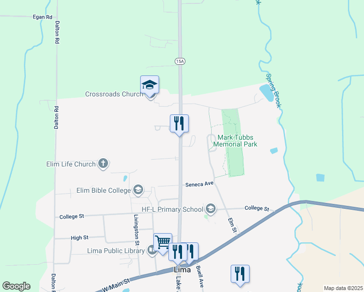 map of restaurants, bars, coffee shops, grocery stores, and more near 1643 Rochester Street in Lima