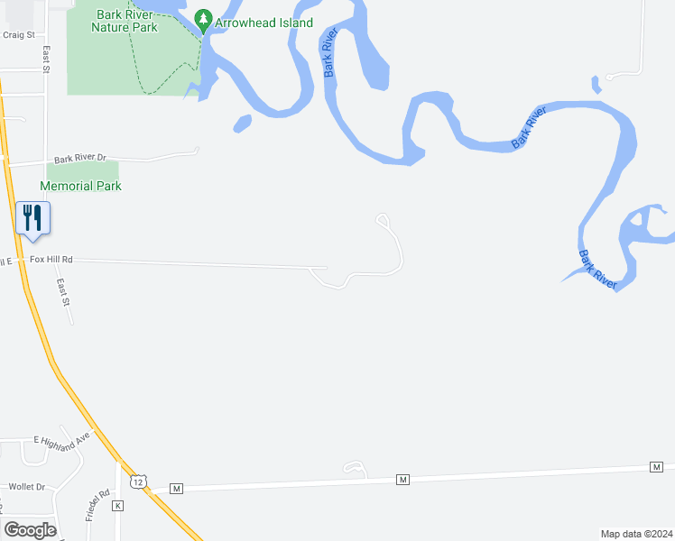 map of restaurants, bars, coffee shops, grocery stores, and more near W5695 Fox Hill Road in Fort Atkinson