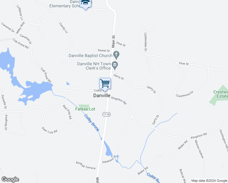 map of restaurants, bars, coffee shops, grocery stores, and more near 198 Main Street in Danville