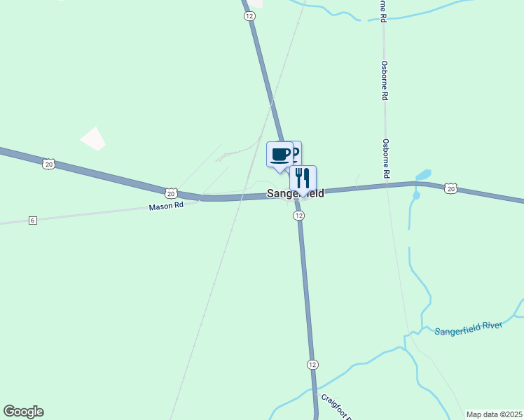 map of restaurants, bars, coffee shops, grocery stores, and more near 7644 U.S. 20 in Waterville