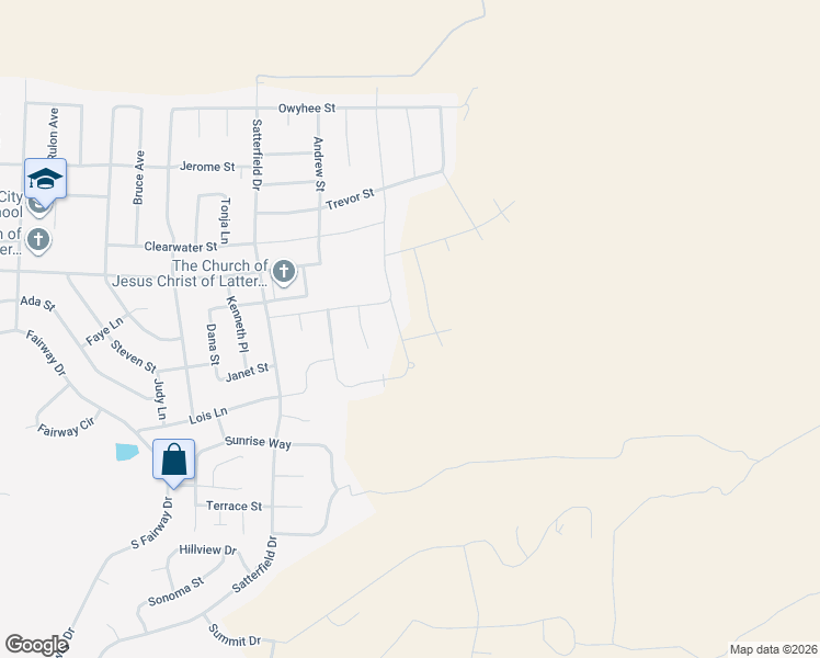 map of restaurants, bars, coffee shops, grocery stores, and more near 1983 Mariah Way in Pocatello