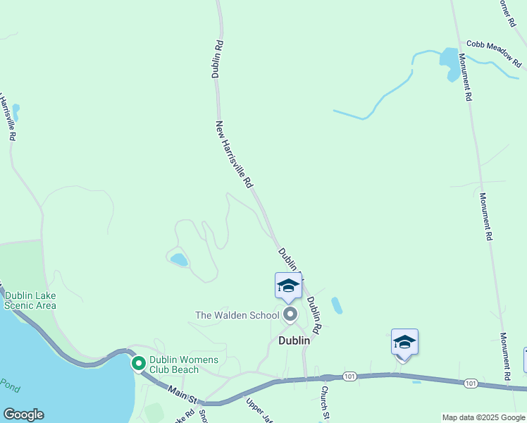 map of restaurants, bars, coffee shops, grocery stores, and more near New Harrisville Road in Dublin