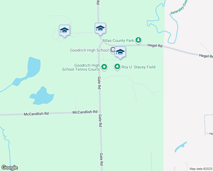 map of restaurants, bars, coffee shops, grocery stores, and more near 9030 Willowgate Lane in Goodrich