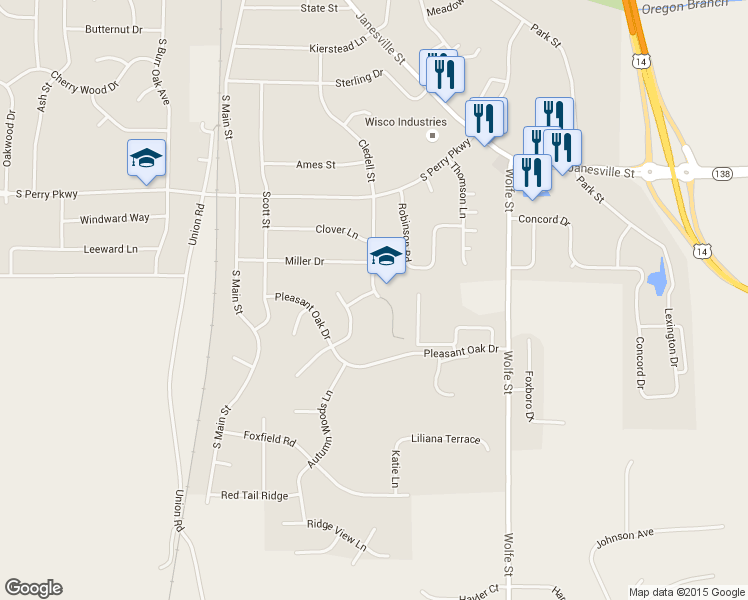 map of restaurants, bars, coffee shops, grocery stores, and more near 824 Shady Oaks Lane in Oregon