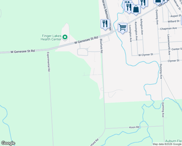 map of restaurants, bars, coffee shops, grocery stores, and more near 2180 Willow Drive in Auburn