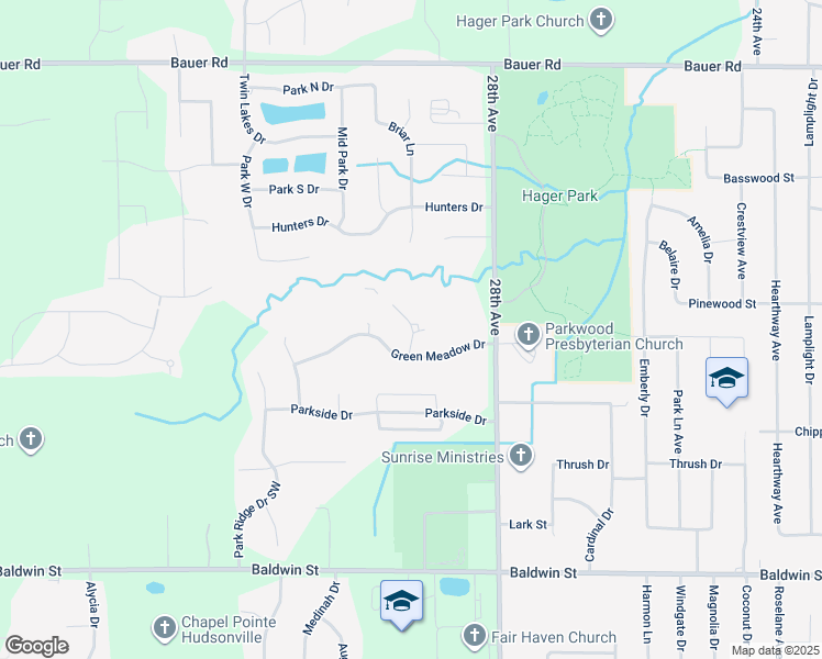 map of restaurants, bars, coffee shops, grocery stores, and more near 7956 Green Meadow Court in Georgetown Township