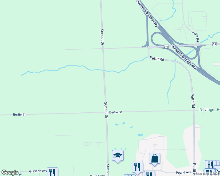 map of restaurants, bars, coffee shops, grocery stores, and more near 1412 Sunset Drive in Fort Erie