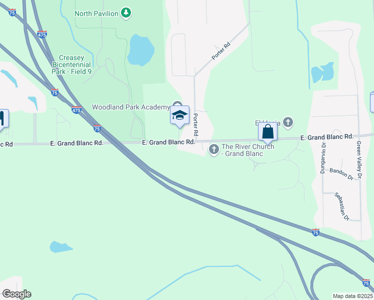 map of restaurants, bars, coffee shops, grocery stores, and more near 2110 E Grand Blanc Rd in Grand Blanc