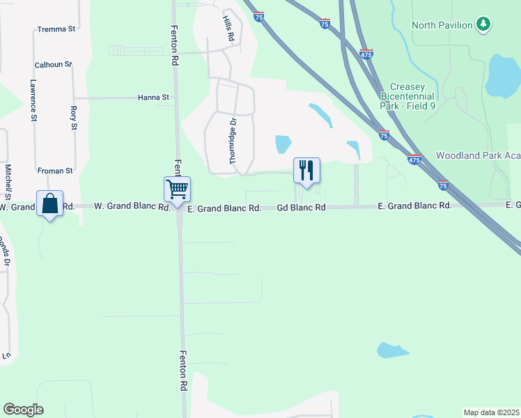 map of restaurants, bars, coffee shops, grocery stores, and more near 1132e East Grand Blanc Road in Grand Blanc