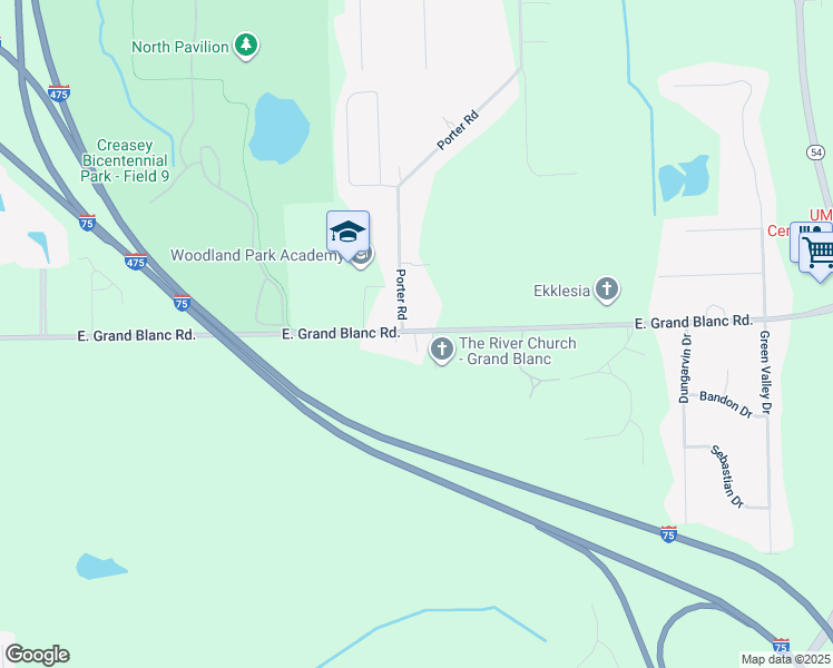 map of restaurants, bars, coffee shops, grocery stores, and more near 2144 Grand Blanc Road in Grand Blanc
