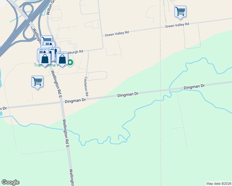 map of restaurants, bars, coffee shops, grocery stores, and more near 2798 Dingman Drive in London