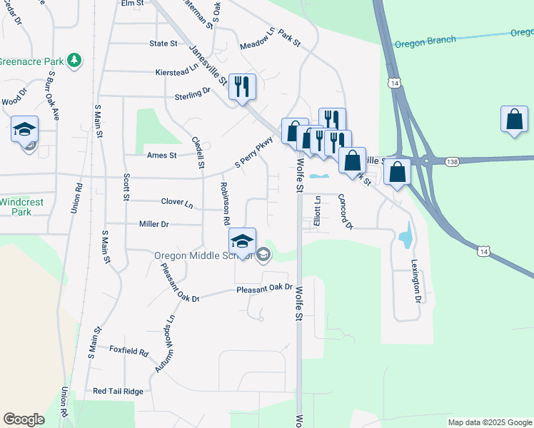 map of restaurants, bars, coffee shops, grocery stores, and more near 230 Thomson Ln in Oregon