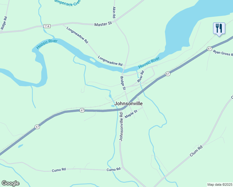 map of restaurants, bars, coffee shops, grocery stores, and more near 11 Gas Plant Road in Johnsonville