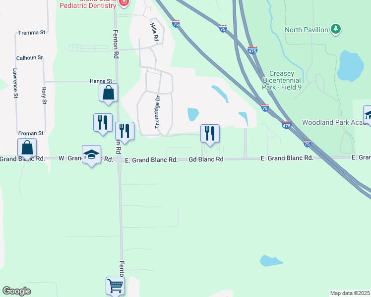 map of restaurants, bars, coffee shops, grocery stores, and more near 1132e East Grand Blanc Road in Grand Blanc