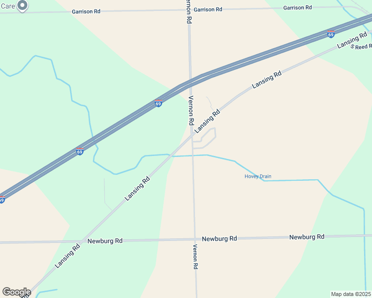 map of restaurants, bars, coffee shops, grocery stores, and more near 6992 Lansing Road in Durand