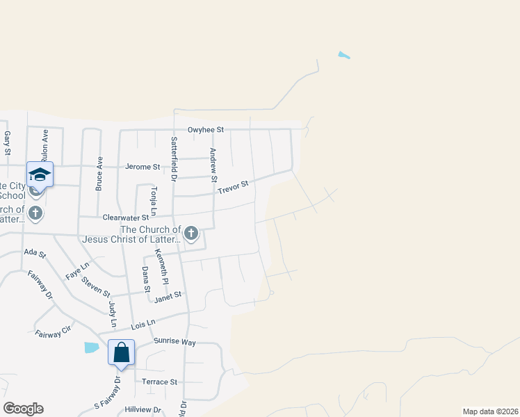 map of restaurants, bars, coffee shops, grocery stores, and more near Legacy Drive in Pocatello