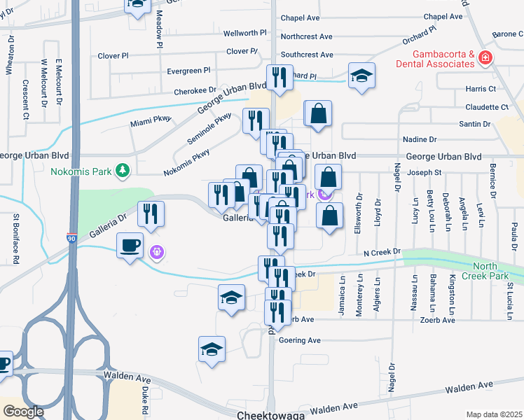map of restaurants, bars, coffee shops, grocery stores, and more near 3786-3792 Union Rd in Cheektowaga