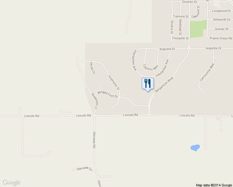 map of restaurants, bars, coffee shops, grocery stores, and more near 1105 Winged Foot Drive in Oregon