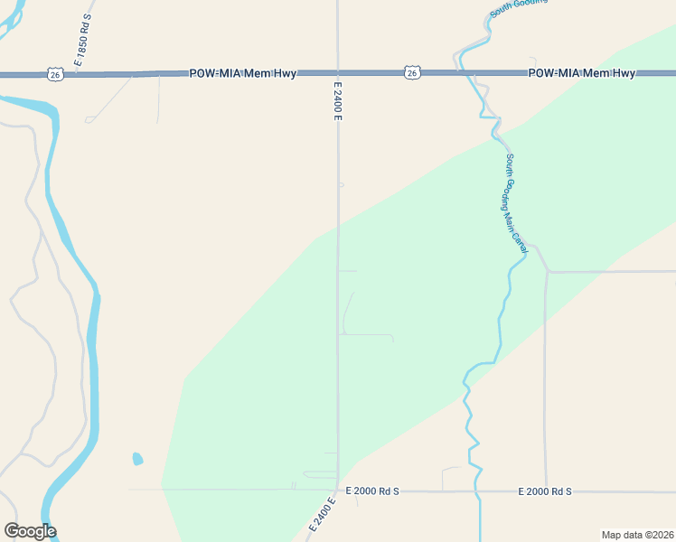 map of restaurants, bars, coffee shops, grocery stores, and more near 1944 South 1500 East in Gooding