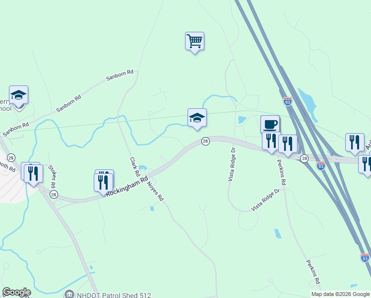 map of restaurants, bars, coffee shops, grocery stores, and more near 190 Rockingham Road in Londonderry