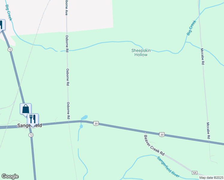 map of restaurants, bars, coffee shops, grocery stores, and more near 7723 State Route 20 in Waterville