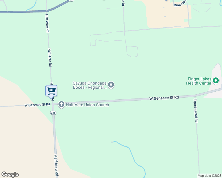 map of restaurants, bars, coffee shops, grocery stores, and more near 1879 West Genesee Street Road in Auburn